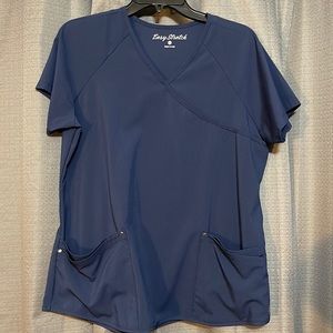 Easy Stretch Navy Blue scrub top size Medium